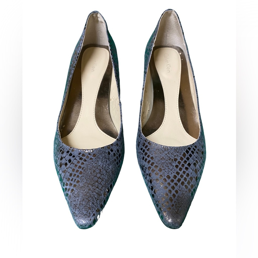 Calvin Klein, Faux snake skin petite heel.